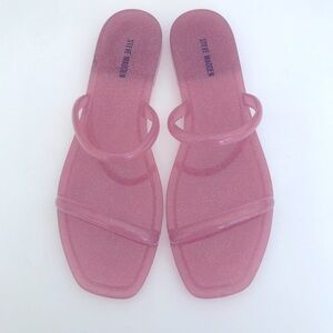 Steve Madden jelly pink sandals size 9 slight shimmer NWOT summer